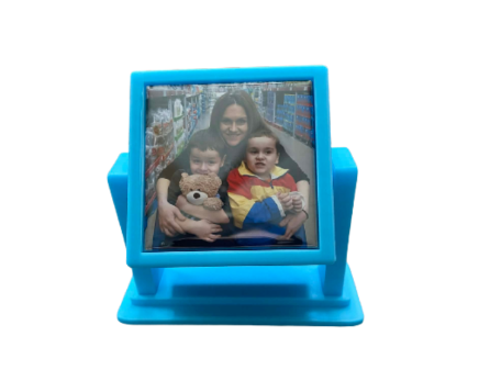 BLUE Rotating Photo Cube