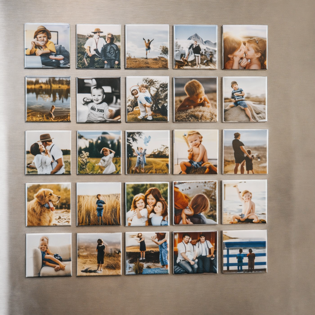 Set of 6 Square Photo Magnets 2.5 x 2.5