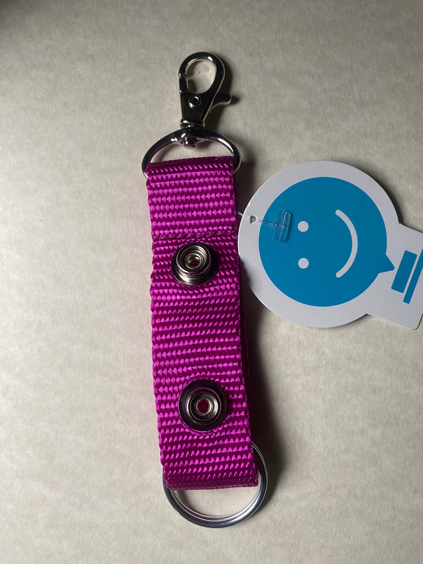 Keychain wristlet With Two Snaps - PURPLE