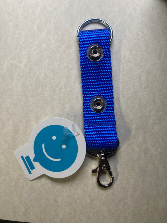 Keychain wristlet With Two Snaps - BLUE