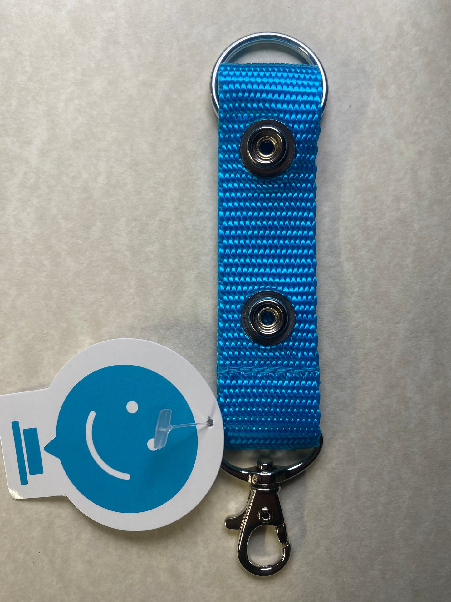 Keychain wristlet With Two Snaps - BABY BLUE