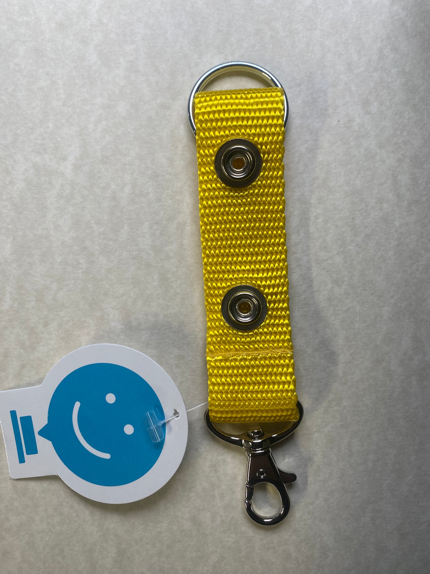 Keychain wristlet With Two Snaps - YELLOW