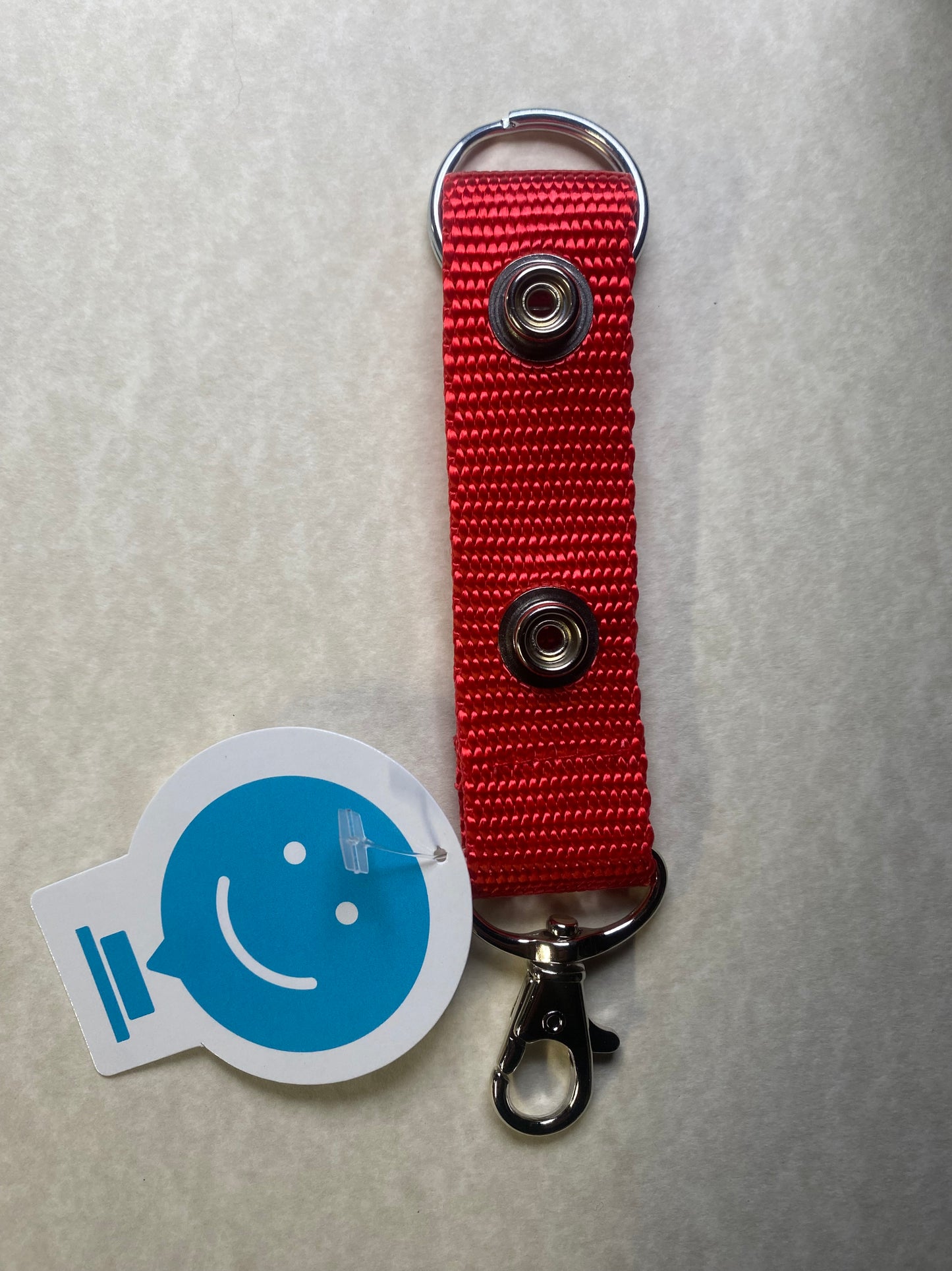 Keychain wristlet With Two Snaps - RED