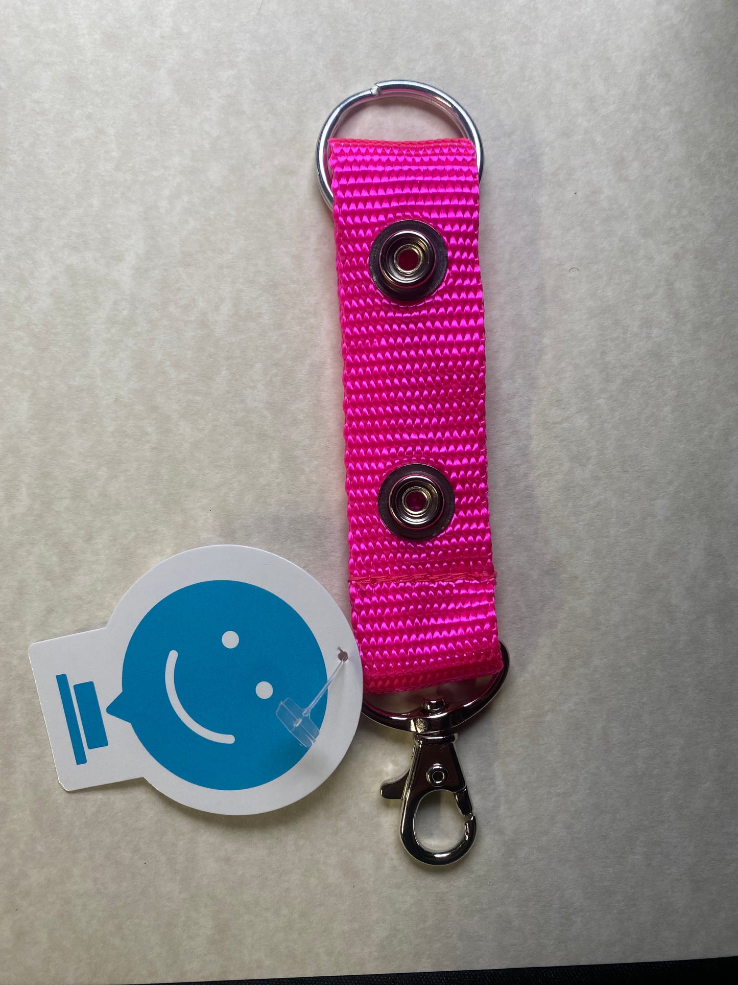 Keychain wristlet With Two Snaps - PINK