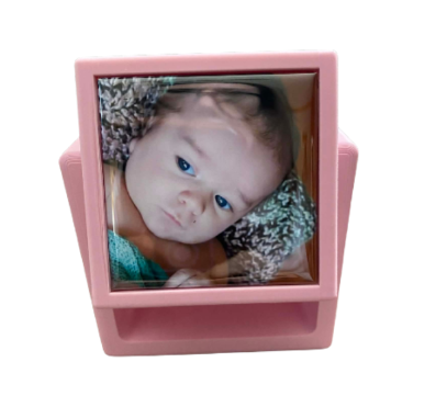 BABY PINK Modern Rotating Photo Cube