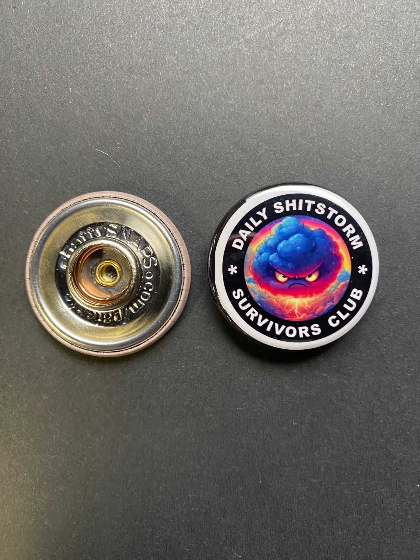 Daily Shitstorm Survivor Club Snap Charm