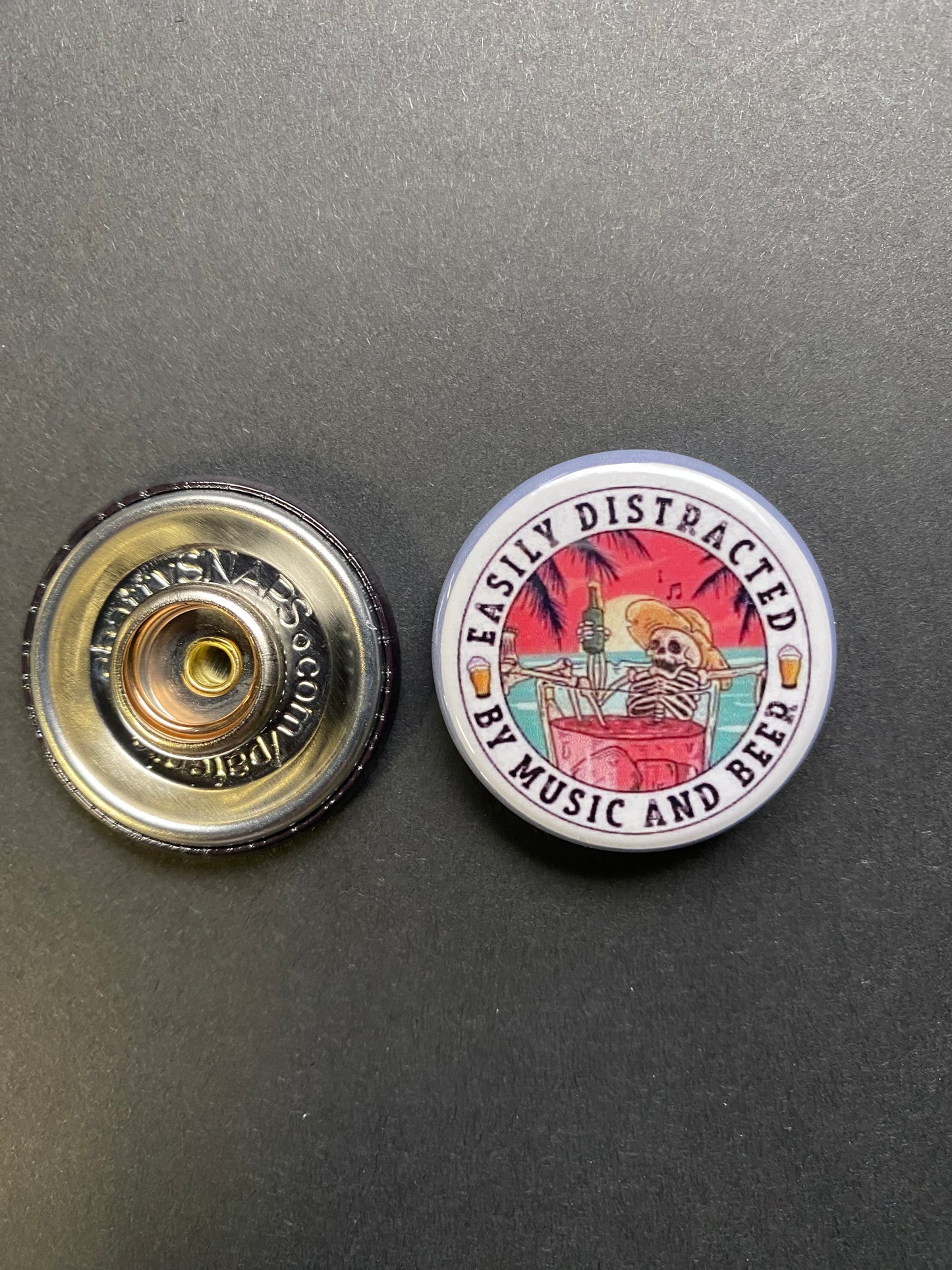 Easily Distracted By Music And Beer Snap Charm