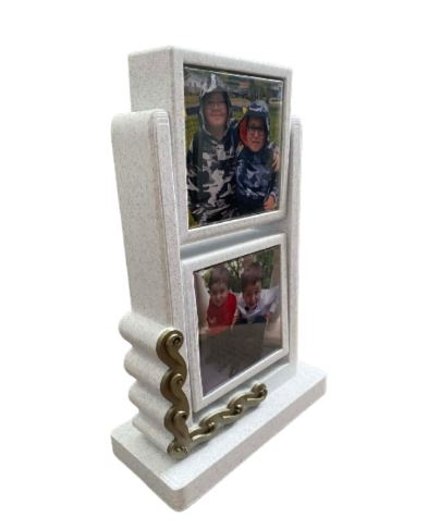 WHITE MARBLE Rotating Photo Tower